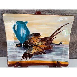 Italian Wall Plate Handmade Signed Pimpinelli M. Deruta Made in Italy Bird Pot